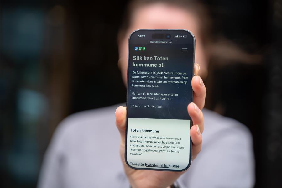 kortversjon av intensjonsavtalen på en mobiltelefon